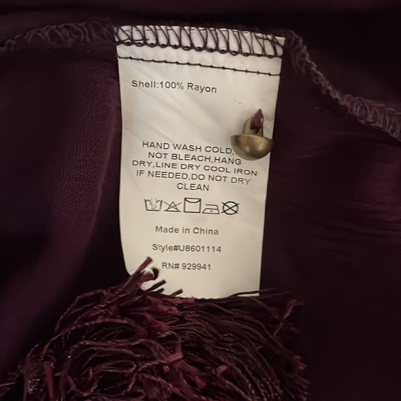 New with tag 1X Dark purple tunic with brown and white embroidery detail. - Picture 6 of 6